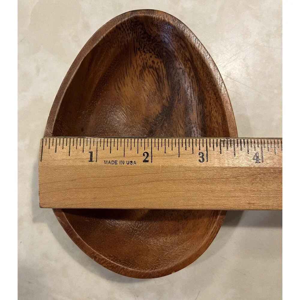 Vtg Hand Carved Wooden Bowls Set Of 5 Monkey Pod Acacia Mid Century Modern MCM